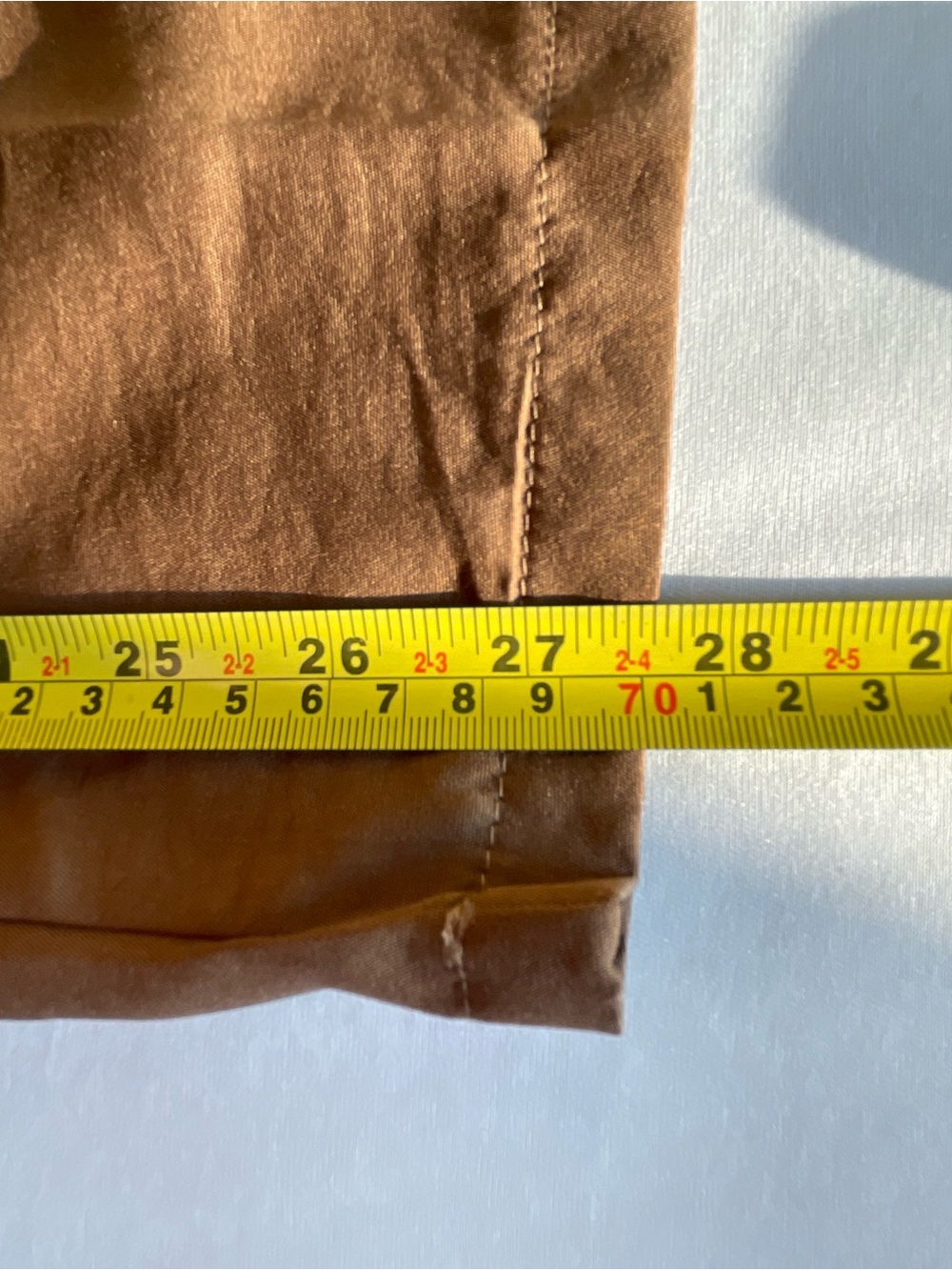 Women's Large Camel Brown Wide Leg Ruched Waist Jumpsuit - Picture 9 of 10